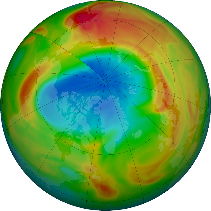 Arctic ozone map for 29 March 2020